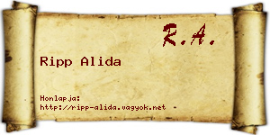 Ripp Alida névjegykártya